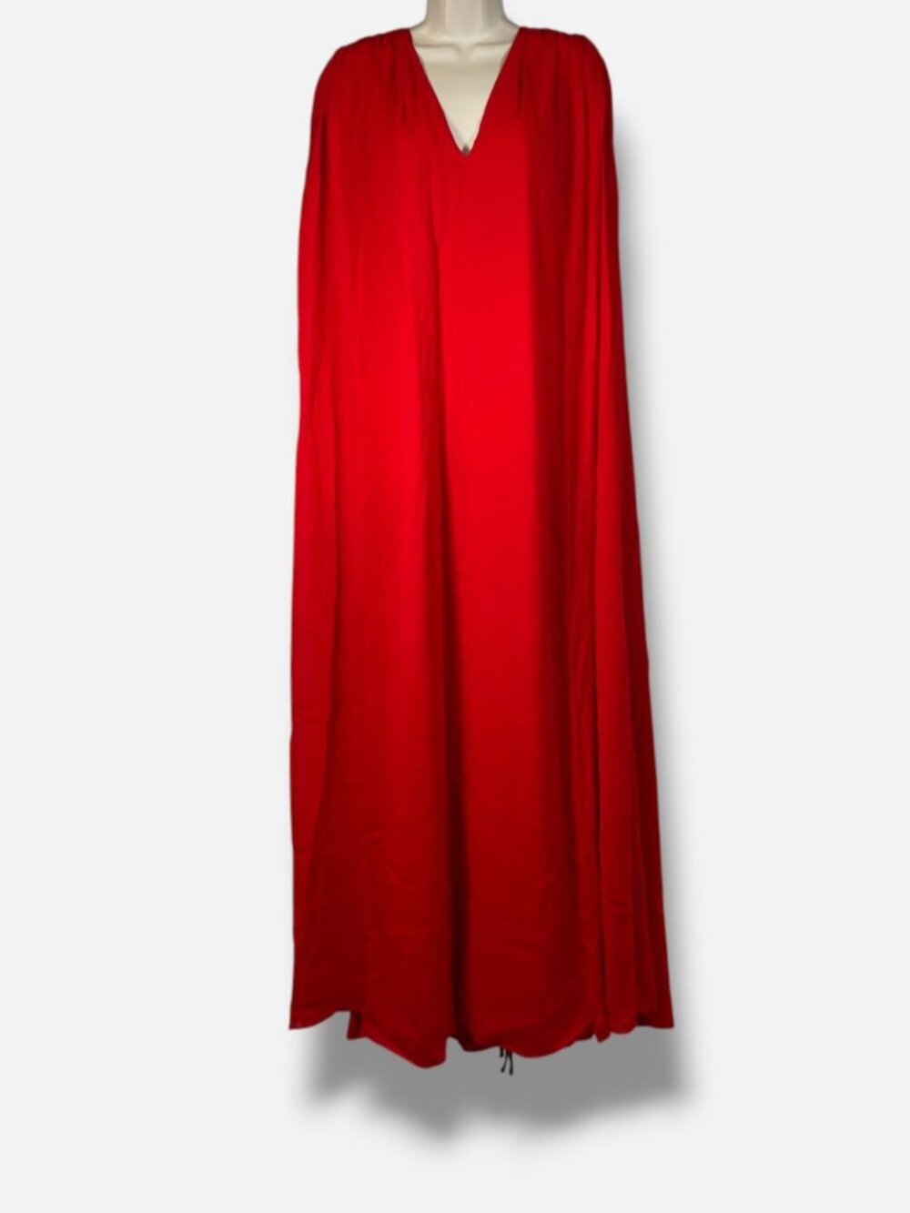 Alice + Olivia Women's Red Zenaida Maxi Cape Dress Size 10